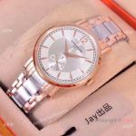 New Replica Patek Philippe calatrava Watches Two Tone Rose Gold Silver Dial